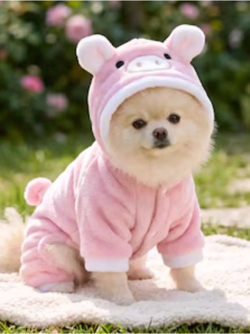 Dog/Cat Halloween Costume  Pink Plush Pig Hooded Dog - Adorable Pet Costume